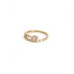 Load image into Gallery viewer, 14k Solid Gold Diamond Double Line Ring.