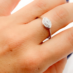 Load image into Gallery viewer, 14K Solid White Gold Evil Eye Ring.