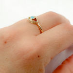 Load image into Gallery viewer, 14K Solid Gold Diamond and Turquoise Eye Ring