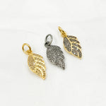 Load image into Gallery viewer, DC444. Diamond Sterling Silver Leaf Charm