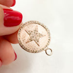 Load image into Gallery viewer, DC549. Diamond Sterling Silver Round Star Connector