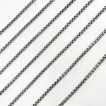 Load image into Gallery viewer, Oxidized 925 Sterling Silver Round Box Chain. 520OX
