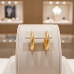 Load image into Gallery viewer, 15850018594. 14K Solid Gold Twisted Round Hollow Hoop Earrings