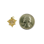 Load image into Gallery viewer, 14K Solid Gold with Diamonds Organic Shape Charm. KG12
