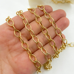 Load image into Gallery viewer, Gold Plated 925 Sterling Silver Smooth Hollow Oval Link