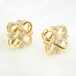 Load image into Gallery viewer, EFF51917. 14k Solid Yellow Gold Infinity Heart Studs