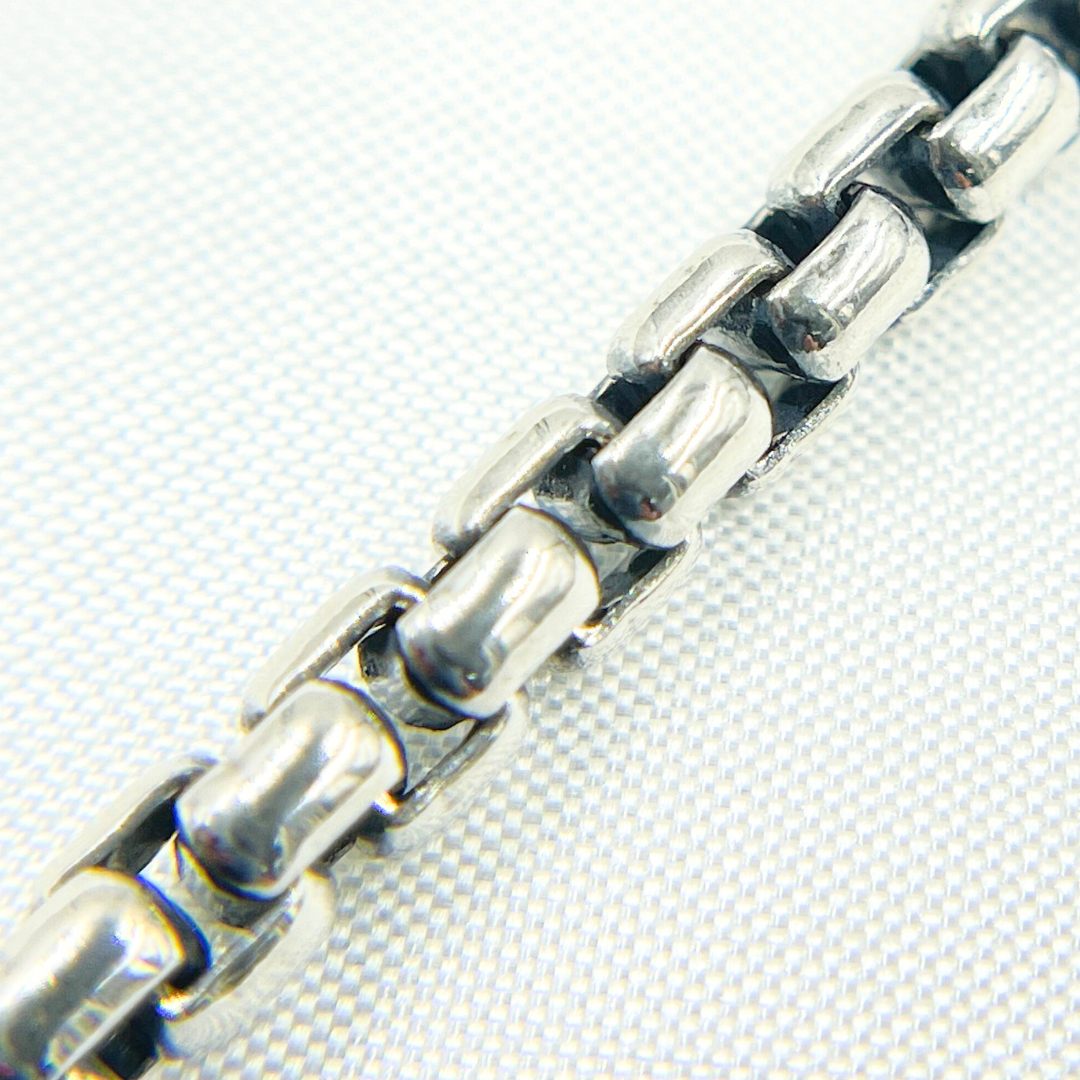 Oxidized Sterling Silver Smooth Box Chain
