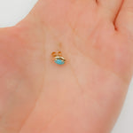 Load image into Gallery viewer, 14K Solid Yellow Gold Turquoise Oval Stud Earring