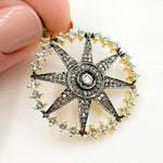 Load image into Gallery viewer, DSP065. Diamond Sterling Silver Round Star Pendant with Polki Diamond and Gemstone