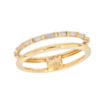 Load image into Gallery viewer, 14K Solid Gold Mined Diamond Baguette Band Ring