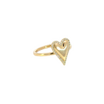 Load image into Gallery viewer, 14K Solid Gold Diamond Statement Heart Ring.