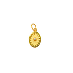 Load image into Gallery viewer, 14K Gold Diamond Charm. Oval Pendant with Star. GDP168