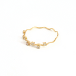Load image into Gallery viewer, 14k Solid Yellow Gold Diamond Waves Ring