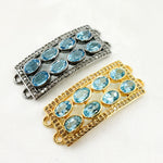 Load image into Gallery viewer, Sterling Silver Connector with Gemstones