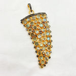 Load image into Gallery viewer, DSP029. Diamond Silver Gemstone Horn Pendant