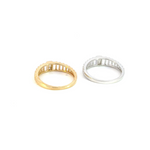 Load image into Gallery viewer, 14K Solid Gold Baguette Statement Diamond Ring.