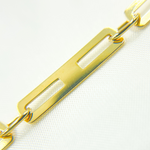 Load image into Gallery viewer, 501296G Bracelet. 14k Solid Yellow Gold Mirror Flat Rectangle Link Bracelet