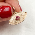 Load image into Gallery viewer, DC339. Diamond Sterling Silver Eye Pendant with Gemstone