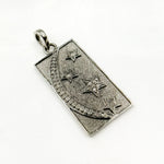 Load image into Gallery viewer, Diamond Sterling Silver Rectangle Moon and Star Pendant