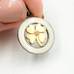 Load image into Gallery viewer, DP787A. Diamond Sterling Silver Clover Enamel Pendant