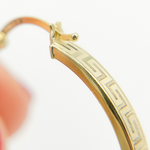 Load image into Gallery viewer, GER57. 14K Gold Flat Round Hoop Earrings with Texture