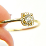 Load image into Gallery viewer, 14K Solid Gold Diamond Square Ring.