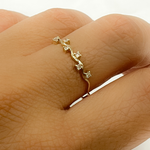 Load image into Gallery viewer, 14k Solid Yellow Gold Diamond Waves Ring