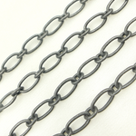 Load image into Gallery viewer, Black Rhodium Mat Sterling Silver Smooth Oval Link Chain