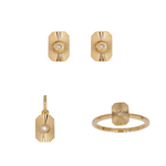 Load image into Gallery viewer, STB90056. 14K Yellow Gold Diamond Rectangle Jewelry Set