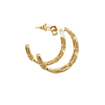 Load image into Gallery viewer, EHC56577. 14k Solid Gold Diamond Chain Hoops