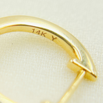 Load image into Gallery viewer, EHF56666. 14k Solid Yellow Gold Diamond Huggie Hoop with Dangle Cone Earrings