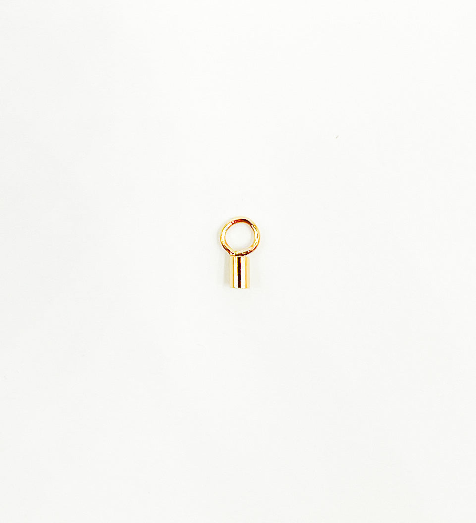 14K Gold Filled Crimp Endcap with Ring 1mm & 1.4mm
