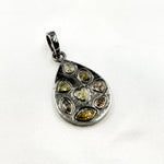 Load image into Gallery viewer, Diamond Sterling Silver Drop Pendant with Fancy Diamond