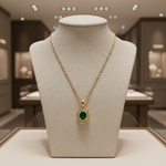 Load image into Gallery viewer, CP96735EM8X6. 18K Solid Gold Diamond & Emerald Pendant