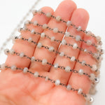 Load image into Gallery viewer, CMS35. Coated Peach Moonstone Wire Chain