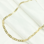 Load image into Gallery viewer, 14k Solid Yellow Gold Mirror Flat Rectangle Link Chain