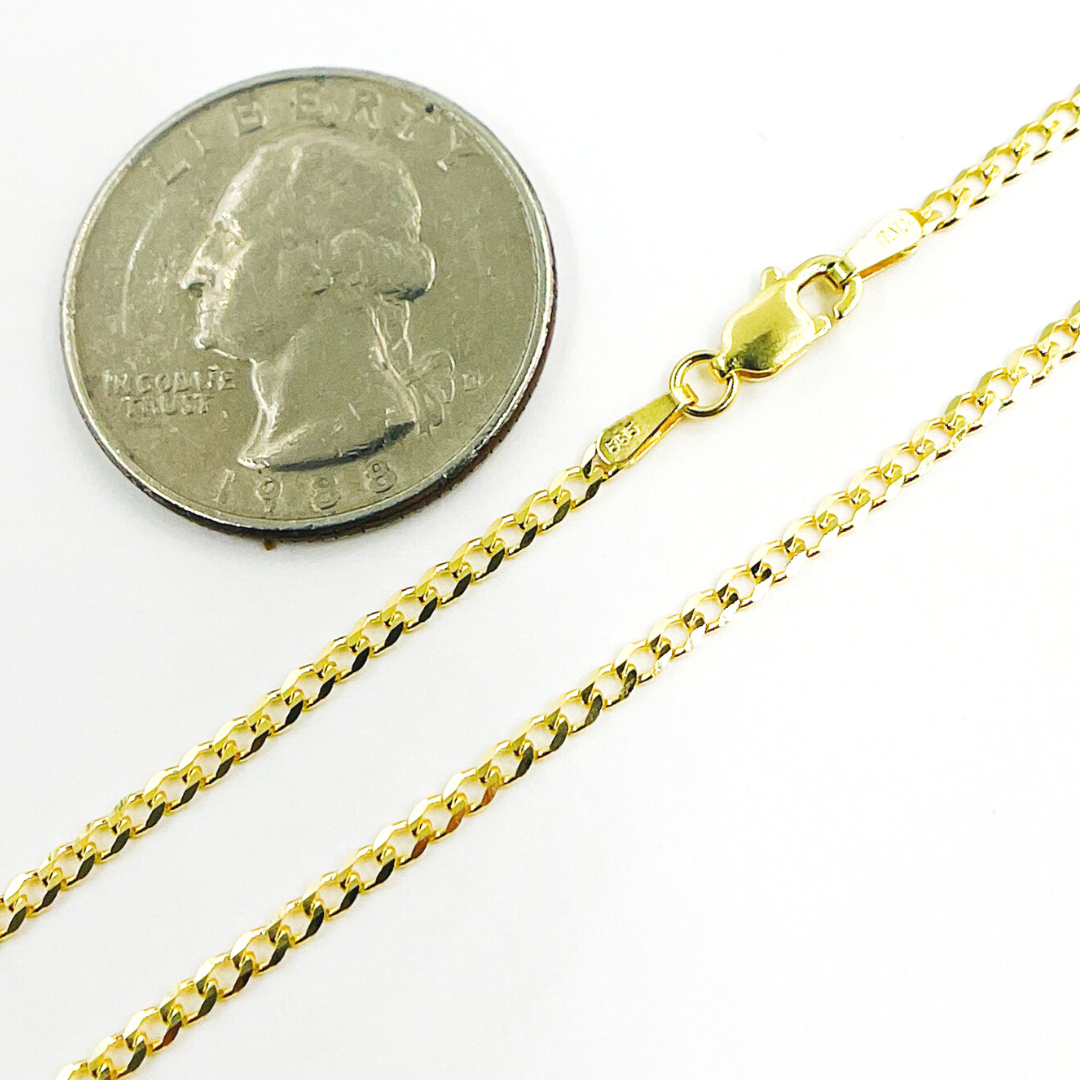 14K Solid Gold Curb Chain