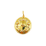 Load image into Gallery viewer, GDP235. 14K Solid Gold Circle Pendant with Diamonds