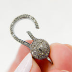 Load image into Gallery viewer, DC640. Diamond & Sterling Silver Pear Shape Trigger Clasp