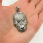 Load image into Gallery viewer, Diamond Sterling Silver Skull Pendant