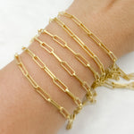 Load image into Gallery viewer, Gold Plated Mat 925 Sterling Silver Flat Paperclip Chain. V128GPM
