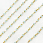 Load image into Gallery viewer, Aqua Color Chalcedony Gold Plated 925 Sterling Silver Wire Chain.