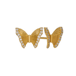 Load image into Gallery viewer, 14K Solid Gold Diamond Butterfly Studs Earrings
