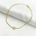 Load image into Gallery viewer, BFC60634. 14k Solid Gold Diamond Flower Bracelet