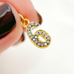 Load image into Gallery viewer, DC484. Diamond Sterling Silver Number "6" Charm