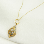 Load image into Gallery viewer, GDP146. 14K Solid Gold Charm. Drop Pendant with Diamonds