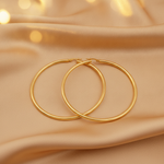 Load image into Gallery viewer, GER167. 14K Solid Gold Hollow Smooth Hoop