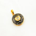 Load image into Gallery viewer, DC383. Diamond Sterling Silver Round Charm with Polki Diamond