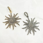 Load image into Gallery viewer, DP064. Diamond & Sterling Silver Sun Pendant