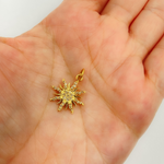 Load image into Gallery viewer, 14K Solid Gold Sun Charm with Diamonds. GDP137